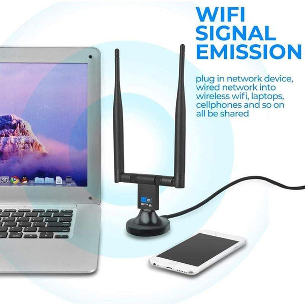Usb Wireless Wifi Adapter Bt Dongle 1200Mbps Ethernet Dual Antenna Boosters Extenders & Antennas