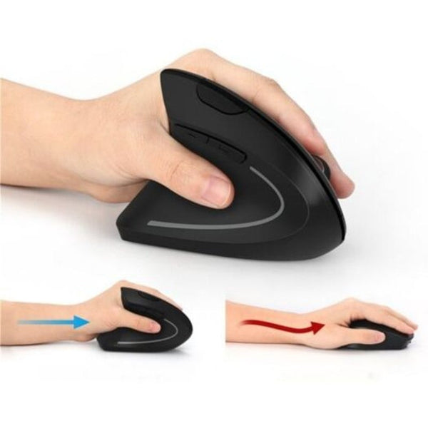 Wireless Vertical Mouse Left Hand Ergonomic Usb Optical Pc Gaming Black Mice Trackballs & Touchpads