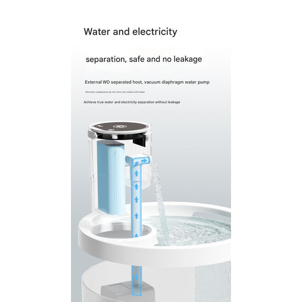 Black Wireless Automatic Pet Water Fountain 2.2L Motion Sensor Dispenser Dog Automatic Feeders