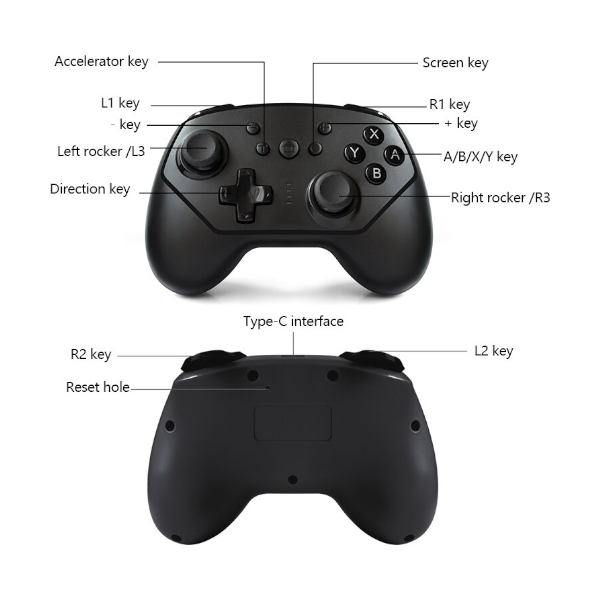 Wireless Controller For Switch Pro With Vibration Black Controllers ...