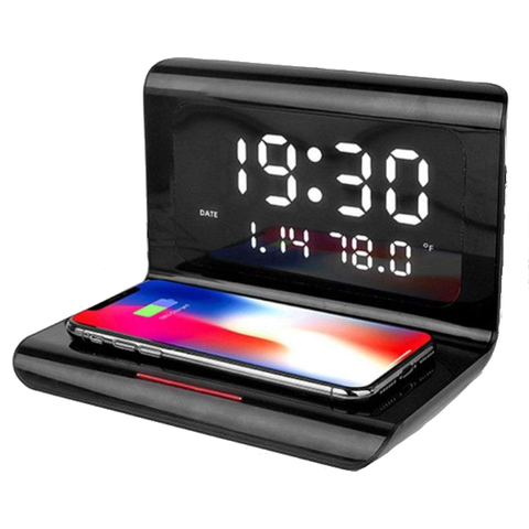 Wireless Phone Chargers Desktop Alarm Clock 3 In 1 For Iphone Chargers & Cradles