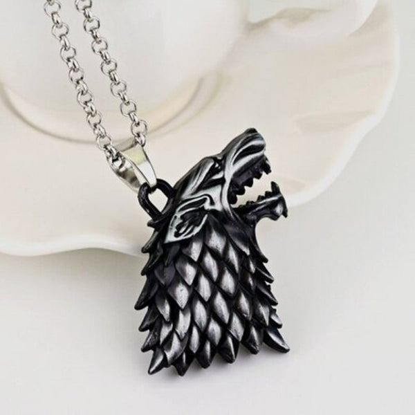 Veile Studios Wolf Head Style Alloy Necklace Gun Metal Necklaces & Pendants
