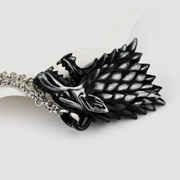 Veile Studios Wolf Head Style Alloy Necklace Gun Metal Necklaces & Pendants