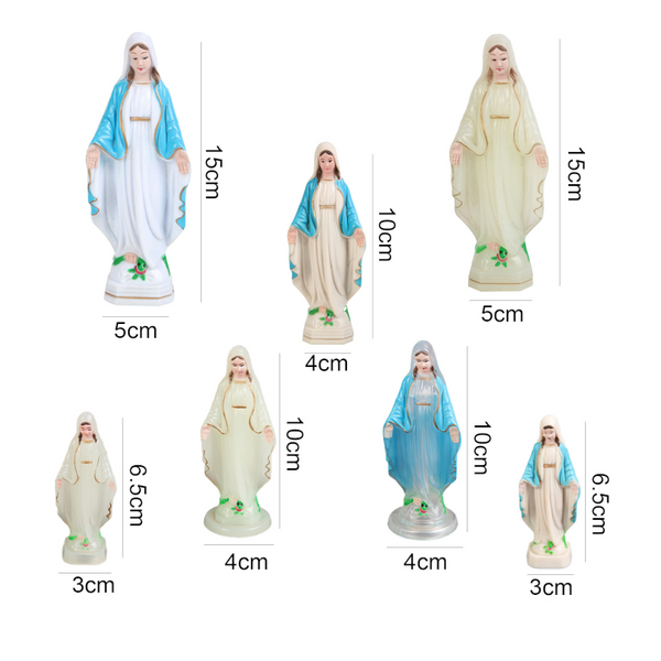 Woman Statue Classic Virgin Mary Our Lady Of Grace Figure Ornaments Luminous Art