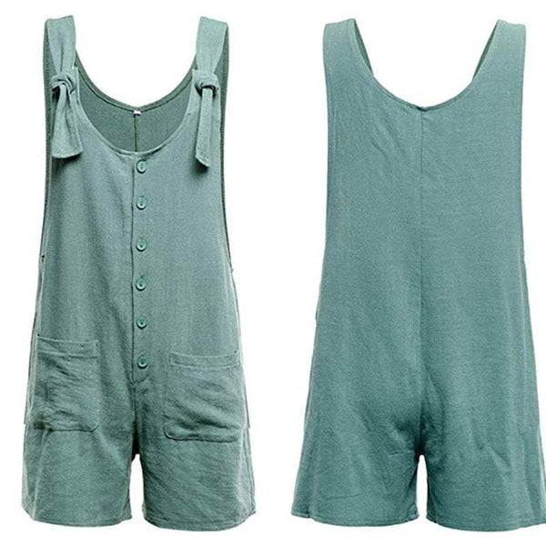 Women's Boho Clothing Casual Loose Jumpsuits Fashion Playsuit Tie Strap Pockets Jumpsuits Rompers & Playsuits