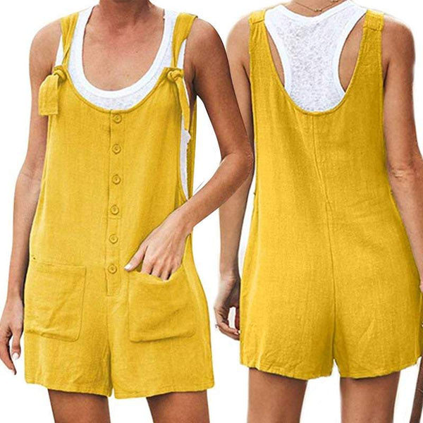 Women's Boho Clothing Casual Loose Jumpsuits Fashion Playsuit Tie Strap Pockets Jumpsuits Rompers & Playsuits