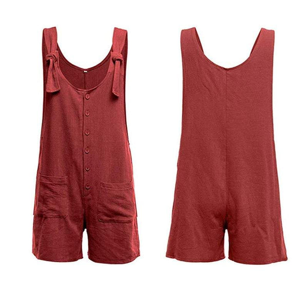 Women's Boho Clothing Casual Loose Jumpsuits Fashion Playsuit Tie Strap Pockets