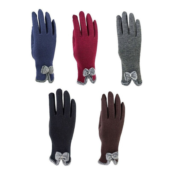 Women Fall Winter Warm Keeping Screen Touching Gloves Red Gloves & Mittens