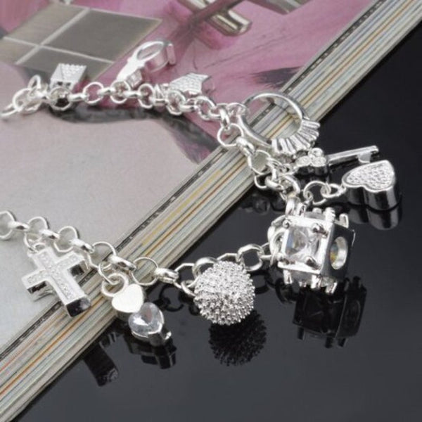 Women's Creative Fashion Thirteen Hanging Pieces Personalized Bracelet Silver