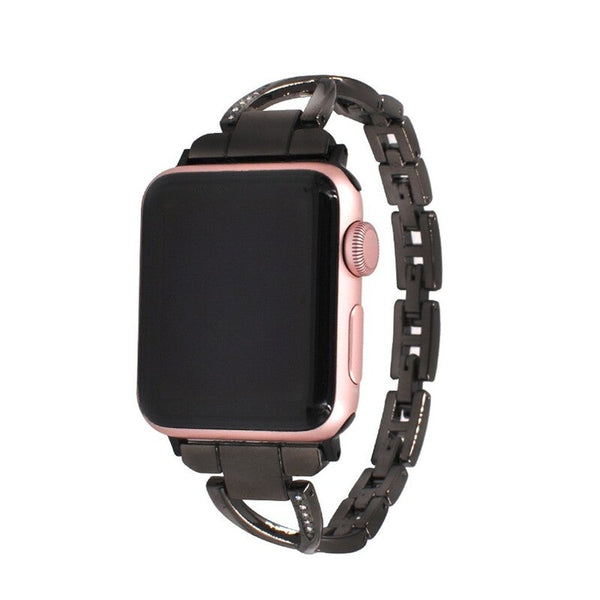 Veile Studios 42Mm Diamond Inserted Strap Bracelet Stainless Steel Watch Band For Apple Wristwatch Bands