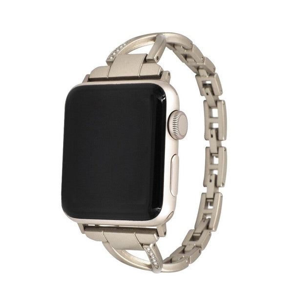Veile Studios 42Mm Diamond Inserted Strap Bracelet Stainless Steel Watch Band For Apple Wristwatch Bands