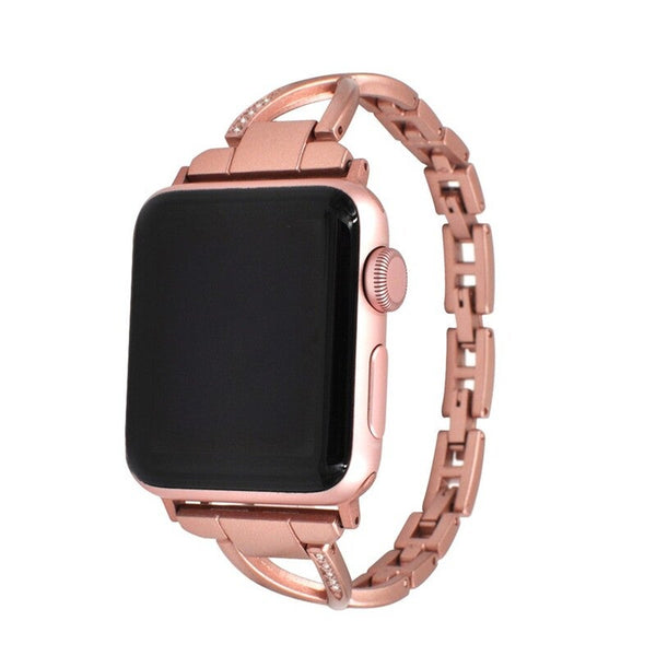 Veile Studios 42Mm Diamond Inserted Strap Bracelet Stainless Steel Watch Band For Apple Wristwatch Bands