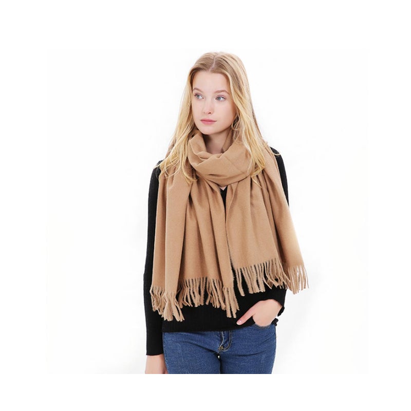 Women's Scarf Winter Warm Long Thickened Pure Shawl Camel Scarves & Wraps