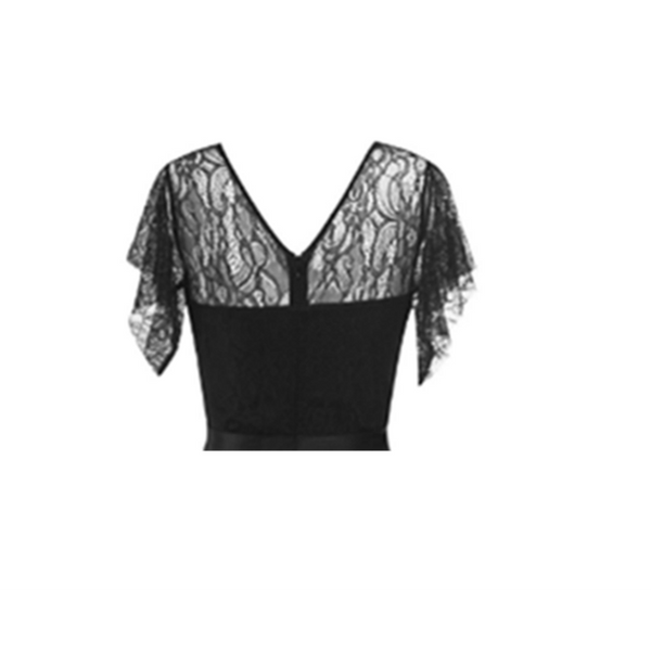 Women's Short Sleeve V Neck Long Evening Dress Dresses