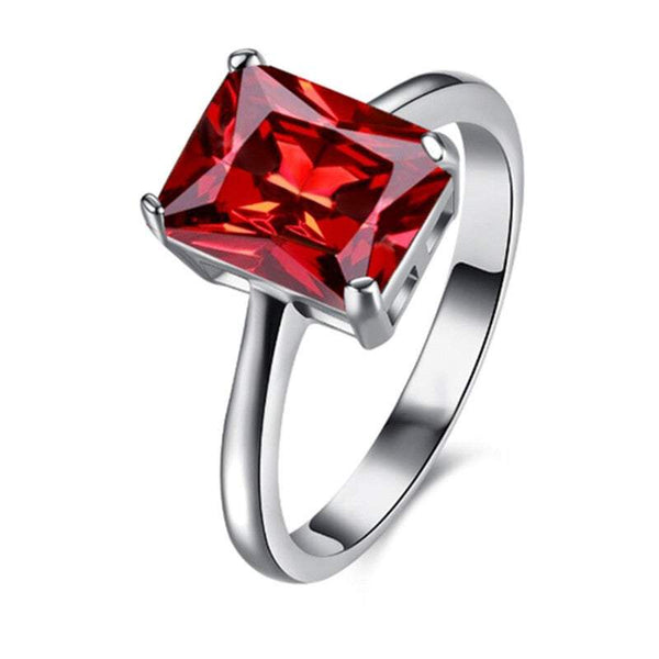 Veile Studios Women Square Lab Platinum Plated Cubic Zirconia Rings