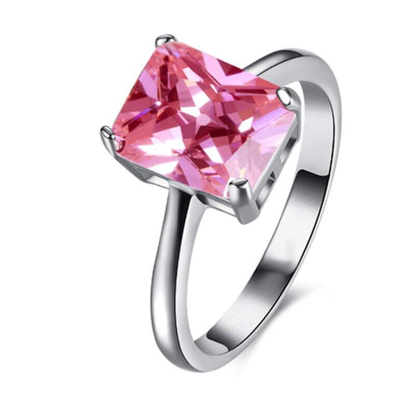 Veile Studios Women Square Lab Platinum Plated Cubic Zirconia Rings