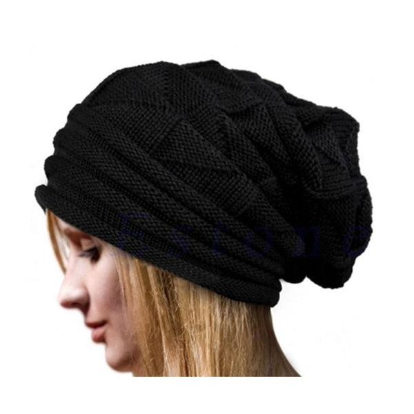Women Winter Crochet Hat Wool Knit Beanie Warm Caps Beanies