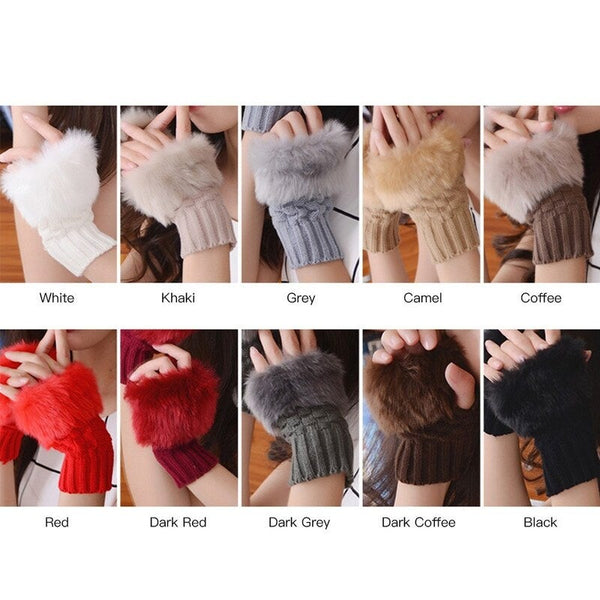 Women Winter Elegant Mitten Gloves White Gloves & Mittens
