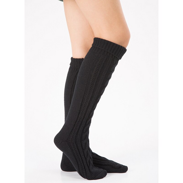 Women Knitted Knee High Socks Leg Warmers