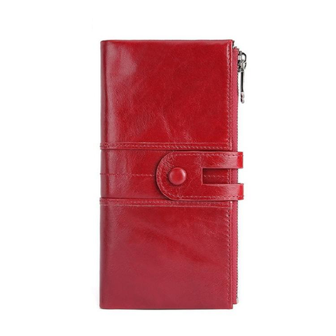 Women Leather Rfid Wallet Sleek & Secure Red Wallets