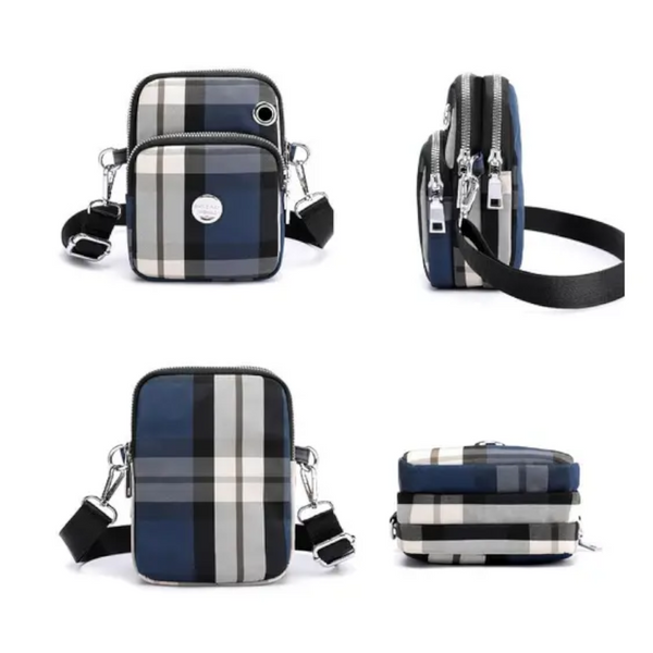 Women Luxury Brand Plaid Shoulder Crossbody Multi Pocket Portable Bag Handbag
