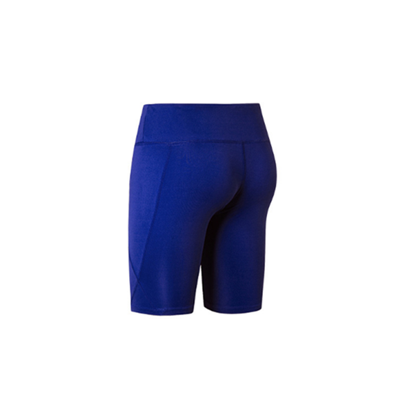 Women Performance Athletic Compression Shorts With Side Pocket Blue