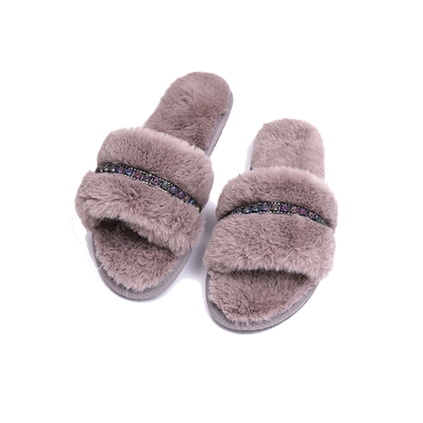 Women Slippers Comfort Four Season Classy Indoor Spa Slide Shoes Grey