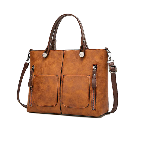 Women Vintage Pu Leather Minimalist Fashion Handbag Shoulder Crossbody Bag