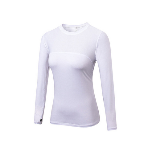 Women's Compression Tops Long Sleeve Moisture Wicking Workout Shirt White