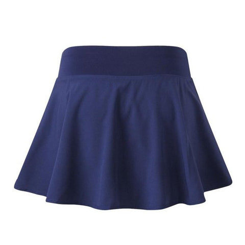 Women's Pleated Elastic Quick Drying Tennis Skirt With Shorts Running Skort Navy