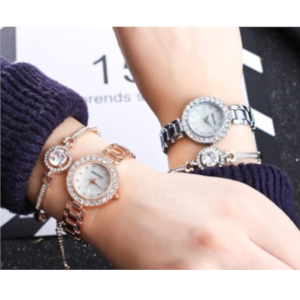 Veile Studios Women's Chic Serene And Bracelet Set 2Pcs Lady Gift Watches