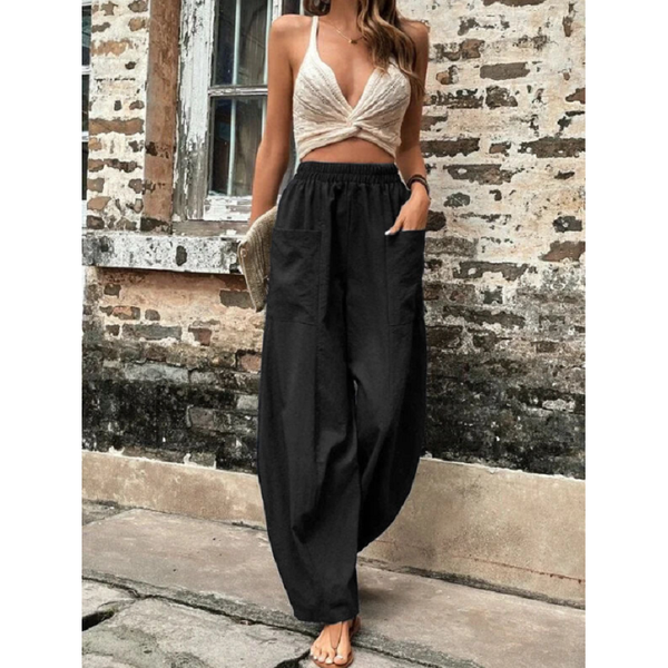 Women's Harem Pants With Pockets High Waisted Casual Beach Loose Trousers Women's Pants