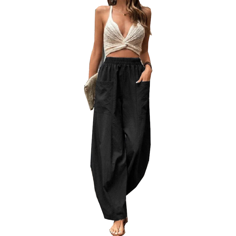 Women's Harem Pants With Pockets High Waisted Casual Beach Loose Trousers Women's Pants