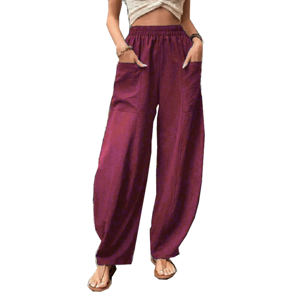 Women's Harem Pants With Pockets High Waisted Casual Beach Loose Trousers Women's Pants