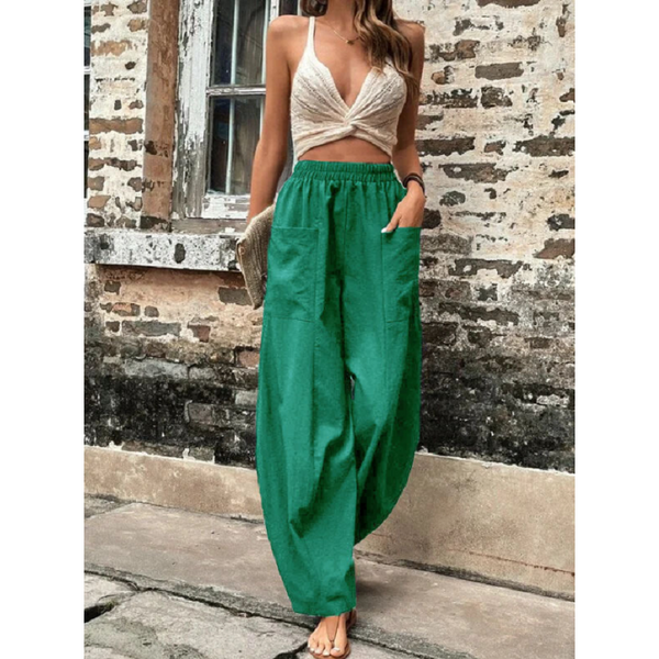 Women's Harem Pants With Pockets High Waisted Casual Beach Loose Trousers Women's Pants
