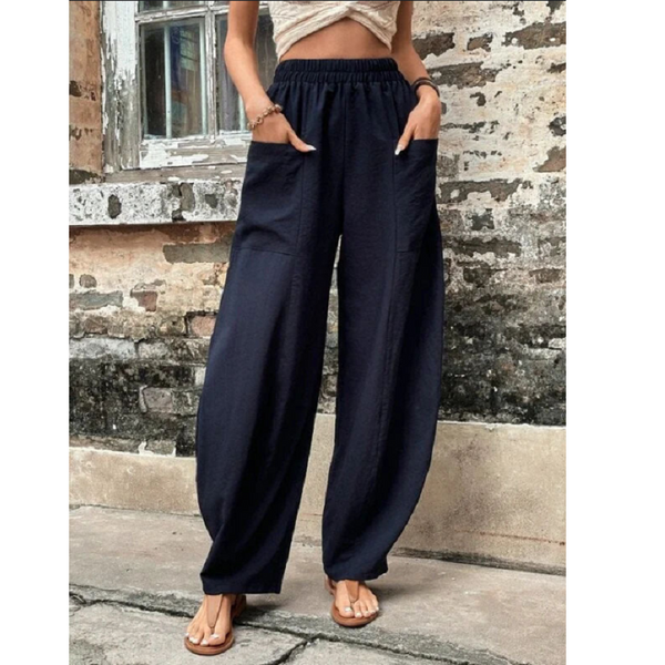 Women's Harem Pants With Pockets High Waisted Casual Beach Loose Trousers Women's Pants