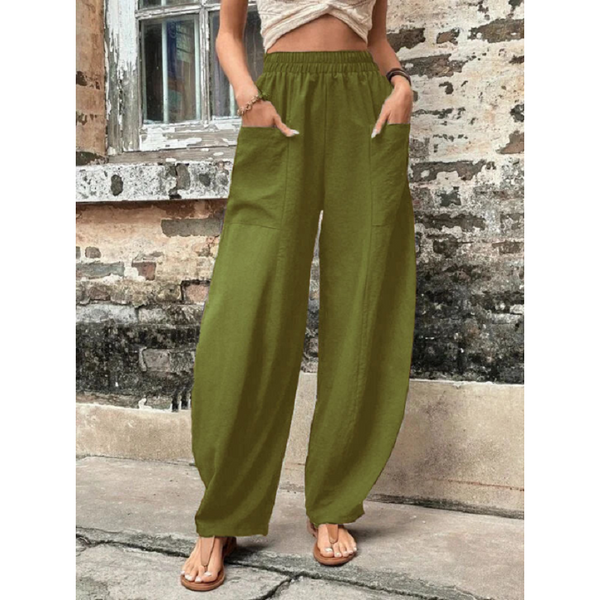 Women's Harem Pants With Pockets High Waisted Casual Beach Loose Trousers Women's Pants
