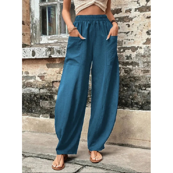 Women's Harem Pants With Pockets High Waisted Casual Beach Loose Trousers Women's Pants