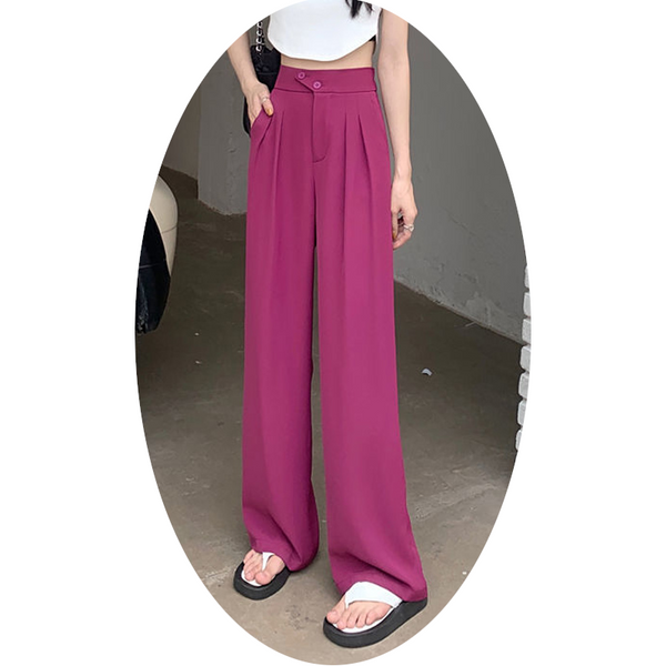 Womens New High Waist Loose Drape Suit Wide Leg Pants Product Information Size Women's Pants