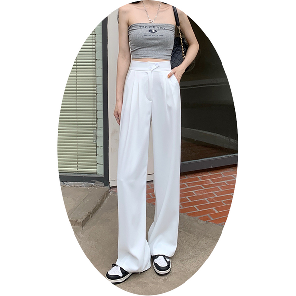 Womens New High Waist Loose Drape Suit Wide Leg Pants Product Information Size Women's Pants