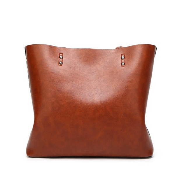 Women Oil Leather Tote Handbags Vintage Capacity Shopping Crossbody Bag
