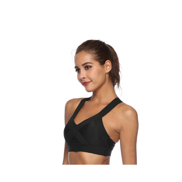 Womens Fashion Anti Sagging Sports Bra Crop Top For Aerobics Fitness Yoga Black Sports Bras
