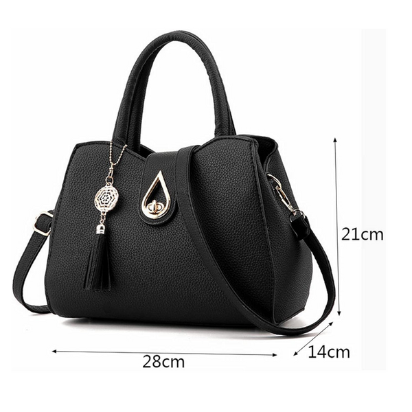 Women Tassel Pu Leather Handbag Messenger Satchel Shoulder Crossbody Bag