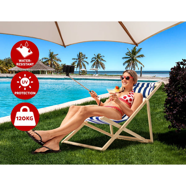 Gardeon Outdoor Furniture Sun Lounge Beach Chairs Deck Folding Patio Loungers