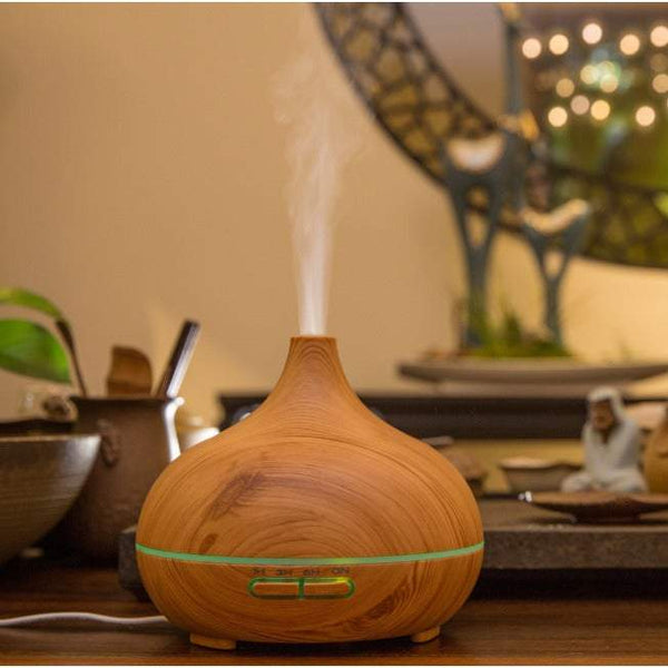 Humidifiers Wood Grain Aroma Diffuser 300Ml Essential Oil Electric Ultrasonic With Auto Shut Off Function For Bedroom Aromatherapy