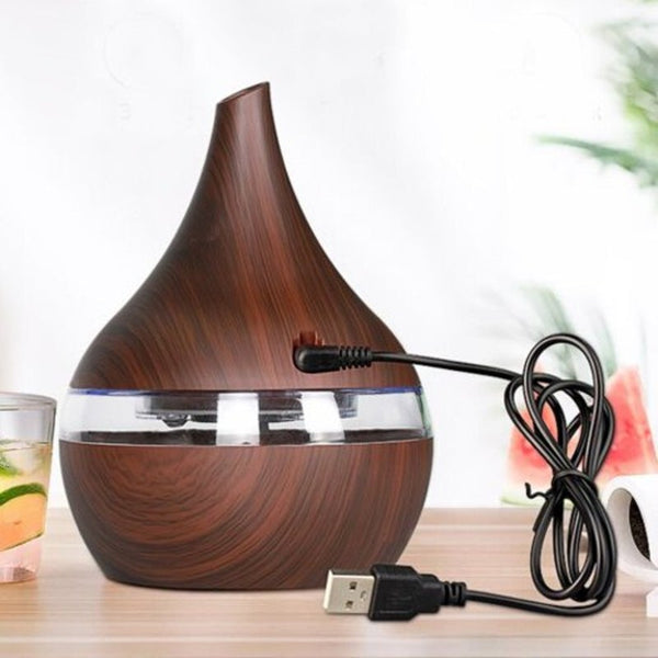 Wood Grain Purifier Home Humidifier Mini Atomizer Aroma Sprayer Deep Coffee 1Pc Humidifiers
