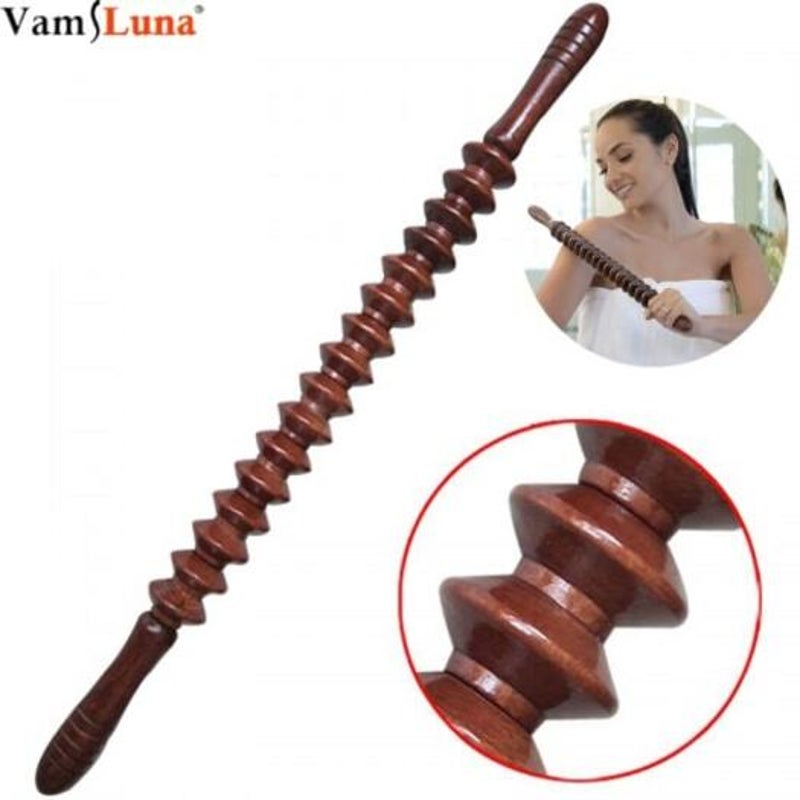 Wood Massager Roller Stick Bar 16 Wheels Relief Muscle Soreness Tightness Massagers