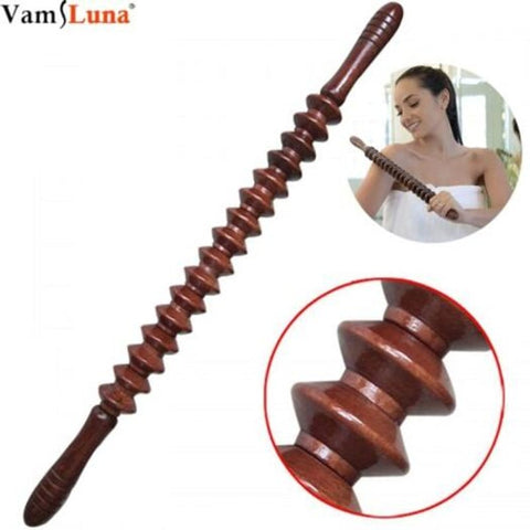 Wood Massager Roller Stick Bar 16 Wheels Relief Muscle Soreness Tightness Massagers