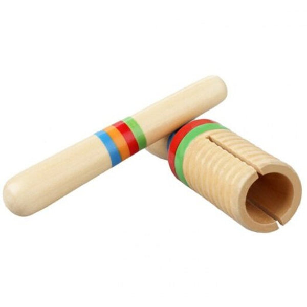 Wooden Guiro Rhythm Cheering Stick For Children Burlywood