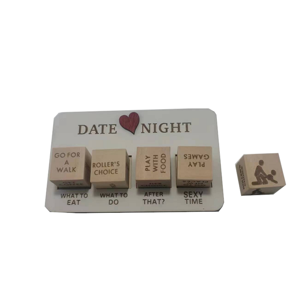 Dice Wooden Date Night Modern Minimalist Board Game Set Couple